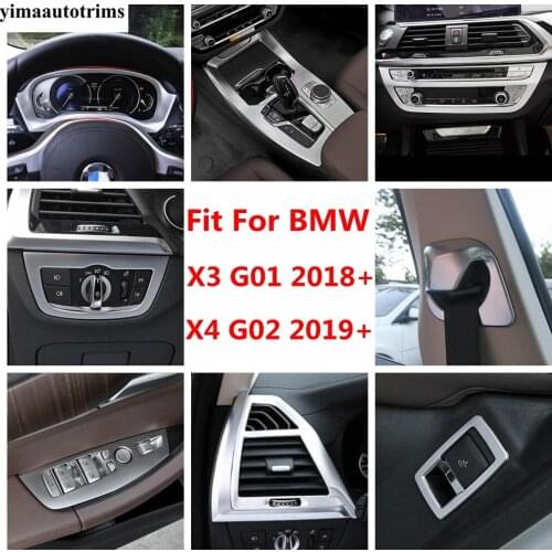 Matte Interior For BMW X3 G01 2018 - 2021 X4 G02 2019 - 2021 Gear Head Light Dashboard AC Air Handle Bowl Cover Trim Accessories