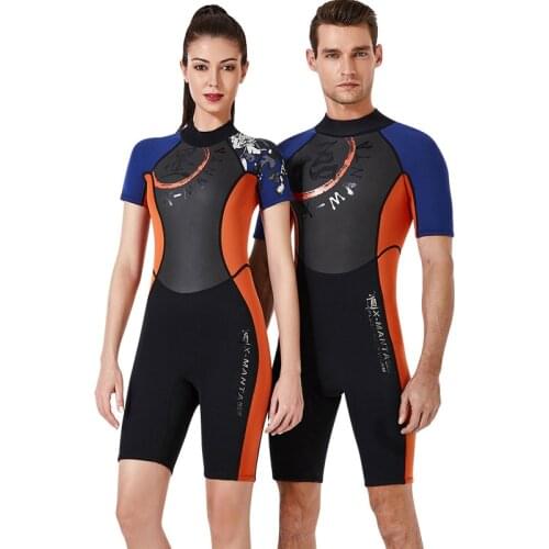 3MM Neoprene Wetsuit Men Women Keep Warm Swimming Scuba Diving Bathing Suit Short Sleeve Triathlon Wetsuit for Surf Snorkeling