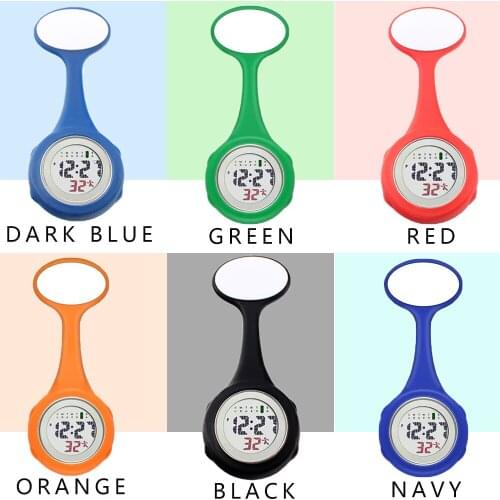 New Silicon Pocket Digital Nurse Watch Pendant Doctors Nurses Clasp Portable Quartz Fob Watches Students Supe Alarm Clock