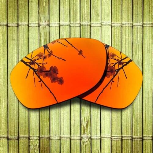 Polarized Replacement Lense For-Oakley Sideways Sunglasses Frame True Color Mirrored Coating - Fire Red Color Options