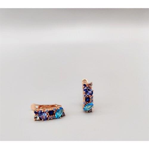 Earrings color 585 rose gold zircon crystal inlaid earrings holiday gift wedding jewelry anniversary gift fashion