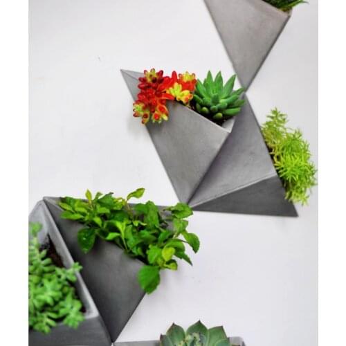Silicone Molds Wall Hanging Type Equilateral Triangles Cement Flowerpot Mold Silicone Concrete Pot Molds Silica Gel Moulds PRZY