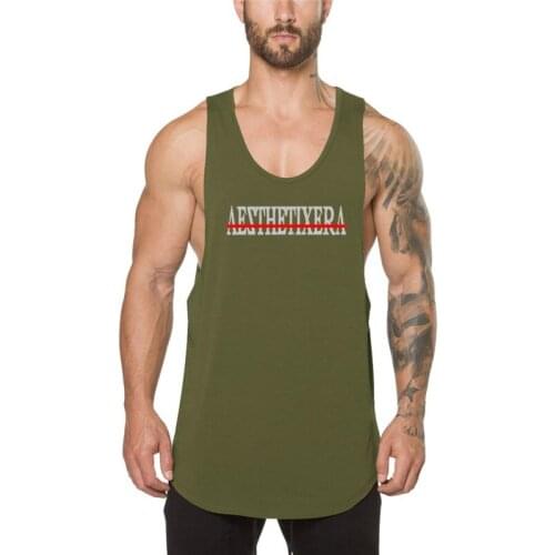 Gym Clothing Bodybuilding Workout New Fashion Brand Mens Tank Top Vest Cotton Musculation Fitness Singlet Sleeveless Sport Shirt