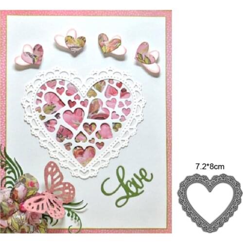 Heart Frame Metal Cutting Dies Cut Die Mold Scrapbooking dies Decoration Paper Craft Embossing Dies New for 2021 Stencils dies
