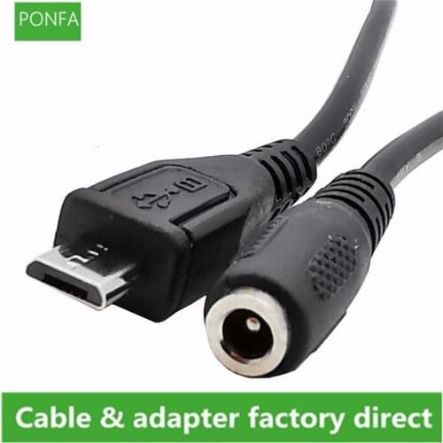 DC 5.5x2.1MM & 3.5x1.35MM Female to Micro USB Male Extension Cable Power Charging Conversion Plug DC Cable Adapter 0.2m/20cm
