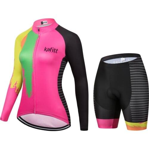 Long Sleeve Kafitt Cycling Shirt Pink,Blouses Womens Cycling Clothing Free Shipping Summer 2021 Bike Shorts GEL Liner Ciclismo