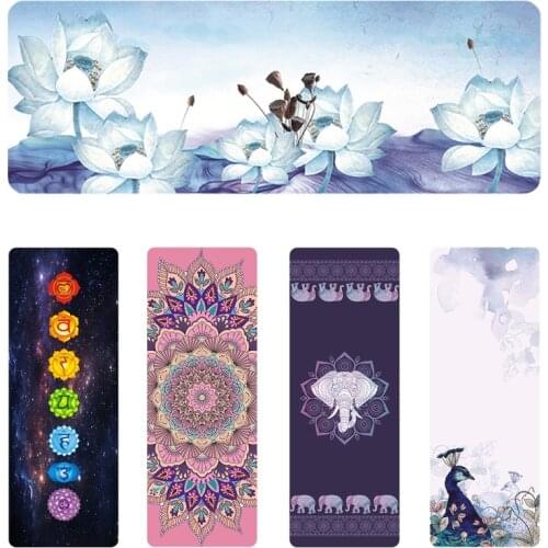 1.5mm Sweat-absorbent Suede Yoga Mat Gym Home Rubber Mat For Fitness Exercises Pilates Practice Collapsible Yoga Mat Cover Towel