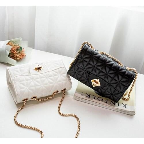 Women Crossbody Bag Weave Flap Bags For Women 2021 Quality Leather Thick Chain Shoulder Messenger Bags Female Handbag And Purse