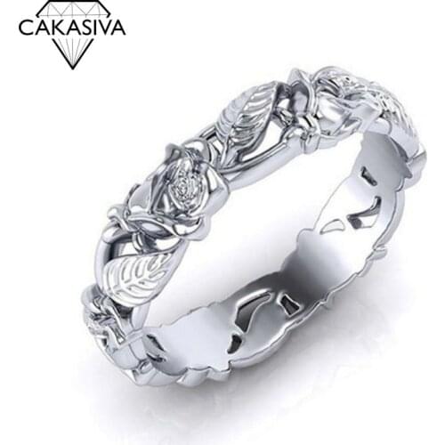 925 Sterling Silver Vintage Flower Leaf Ring for Women Jewelry Ring Wholesale