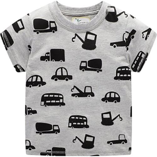 ZWF716 Girls T Shirts for Kids Tops Clothes Summer Childrens Clothing New Cartoon Baby Boys Shirts 2-12 Years