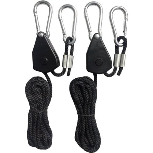 1/2Pcs 1/4 inch Heavy-Duty Adjustable Growth Light Ratchet Rope Hanger, Plant lighting lanyard Used for Gardening of Gg Lamps