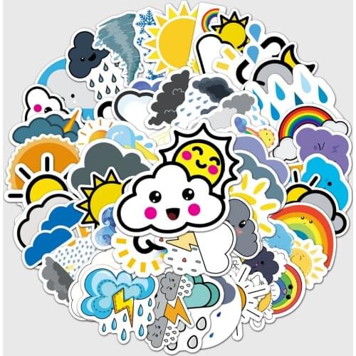 10/50Pcs Lovely Travel Weather Journal Diary Girl Stickers Scrapbooking Case Waterproof Laptop Bicycle Toy Stationery Sticker