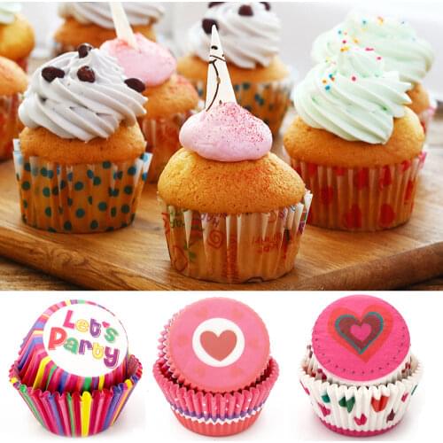 100Pcs/pack Cake Muffin Cupcake Paper Cups Cake box Cupcake Liner Kitchen Baking Accessories Cake Mold Small Muffin Boxes