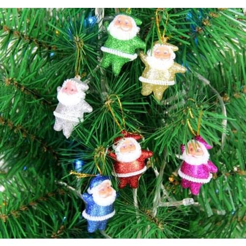 New Design Cute Cartoons 12pc Christmas Ornaments Gift Santa Claus Snowman Tree Doll Hang Decorations gift Home Accessory