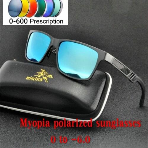 2019 Myopia polarized sunglasses Unisex Square Vintage Sun Glasses Brand Prescription minus Sunglasses retro For Women Men NX