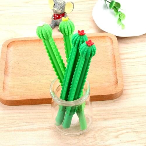24 Pcs Cactus Neutral Pen Korean Small Fresh and Lovely Personality Creative Water Pen Students Use Small Fresh