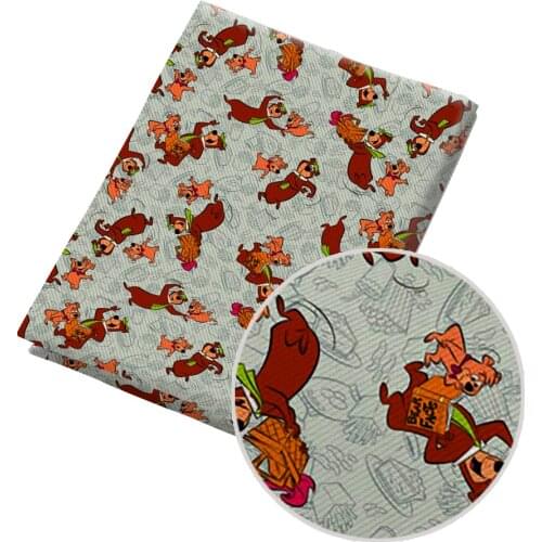 50*145CM Fabric Cartoon Bear Pattern Printed Polyester Cotton Twill Fabric Patchwor Printed