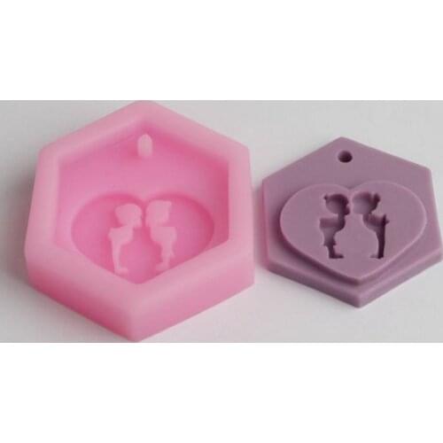 8.3 * 3.3 * 1.4cm Wedding Ceremony Couple Bride Groom 3D Molds Silicone Mold Soap Candle Molds Sugar Craft Tools Chocolate Molds