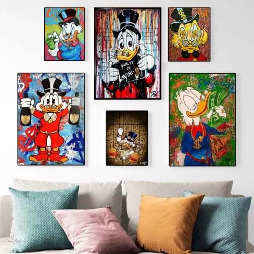 DIY Diamond Painting Cross Stitch Graffiti Art Disney Mickey Mouse and Donald Duck Diamond Embroidery Diamond Mosaic Decor Gift