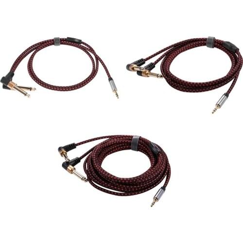 Audio Cable 3.5mm to Dual 6.35mm Aux Cable 6.35 Jack to 3.5 for Computer Mixer Amplifier Cable