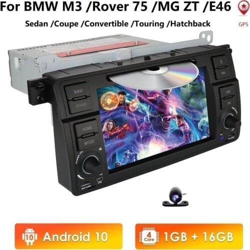 AutoRadio 1 Din Android 10 4G 64G IPS Car DVD Player For BMW E46 Multimedia M3 318/320/325/330/335 Rover75 Coupe GPS Navigation
