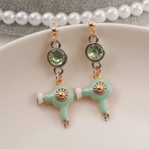 Enamel hair dryer earrings, hairdresser, beauty salon earrings, dressing table gifts, punk earrings