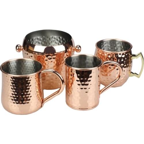 European American hammer point copper beer wine cup Moscow mule cup rose gold cocktail cup coffee mug