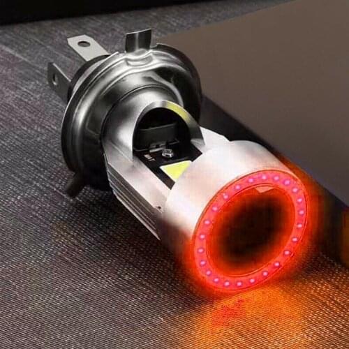 Blue Angel eye H4 LED Motorcycle Headlight 9003 HB2 Light Headlamp Accessories 12-80V Motorbike Bulb Scooter DRL C6U3