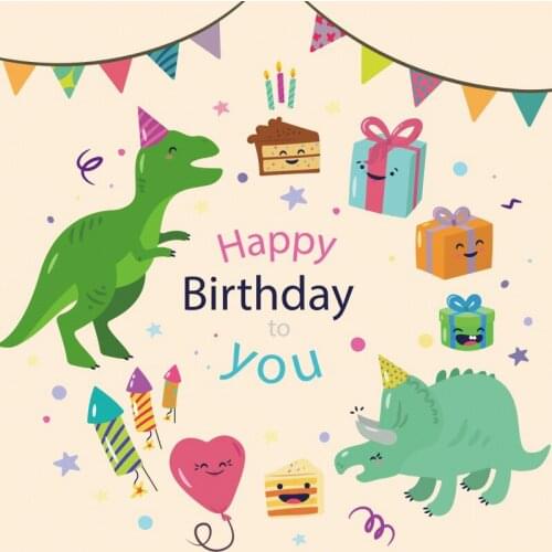 Cartoon Happy Birthday Champagne Backdrop Holiday Photography Background Celebration Photo Booth Studio Decor