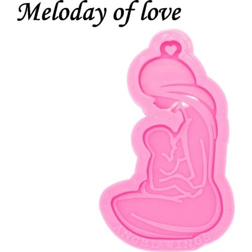 Glossy Breastfeeding Mother Keychain PREGNANT LADY Mold for Epoxy Resin Crafts Molds Jewelry Making Custom Silicone Mould DY0387