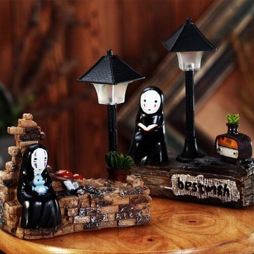HOT Studio Ghibli Anime Spirited Away Faceless Man Led Light Toy For Baby Kids Figures Model Doll No Face Man Led Night Light