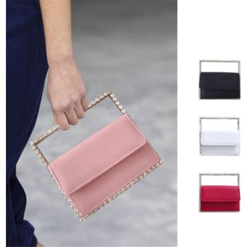 Diamond Small Square Evening Bag Women 2021 New Rhinestone Clutch Purses Luxury Designer Handbag Bolso Mujer Wedding Clutches