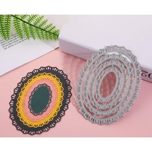 Multilayer Ellipse Metal Cutting Dies For Scrapbooking DIY Card Making Album Decorative Craft Frame Cut Die Mould Slimline Dies