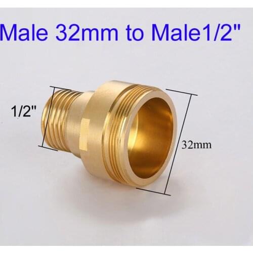 Male 32 to Male 1/2" brass faucet adapter