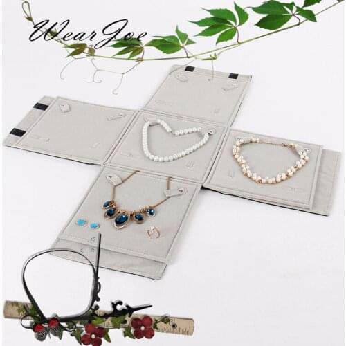 Multi-functional Jewelry Set Carrying Foldable Bag Ring Earring Pendant Necklace Chain Storage Roll Bag Travel Package Organizer