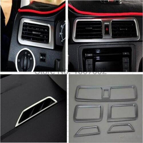 Fit For Skoda Rapid Spaceback 2013 2014 2015 2016 ABS Chrome Air Vent Outlet Cover Sticker Left-driving Car Interior Accessories