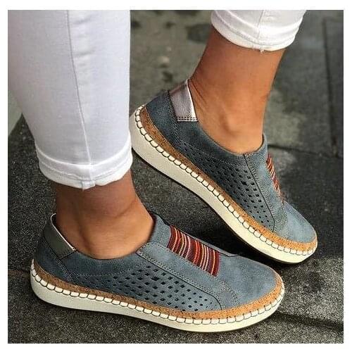 NEW luxury Womens leisure sports leather Flats Causal Shoes