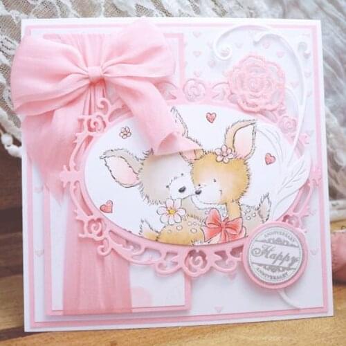 Oval Frame Flower Metal Cutting Dies Stencils for DIY Scrapbooking Stamping Die Cuts Paper Cards Craft Dies Wedding Dies New