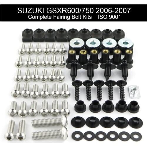 Fit For Suzuki GSXR600 GSXR 750 GSX-R600 GSX-R750 2006 2007 Motorcycle Full Fairing Bolts Kit Stainless Steel Fairing Clips Nut