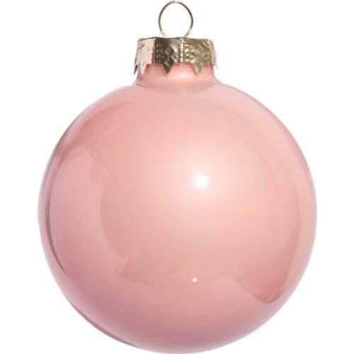 Promotion - 5PCS/PAK, Home Event Party Christmas Xmas Decoration Ornament 80mm Painted Pink Glass Bauble Ball - Shiny