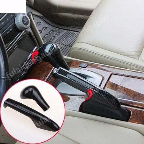 2pcs For Honda Accord 8th 2008-2013 Carbon fiber ABS Gear Head Shift Knob&Handbrake Decorative Cover trim