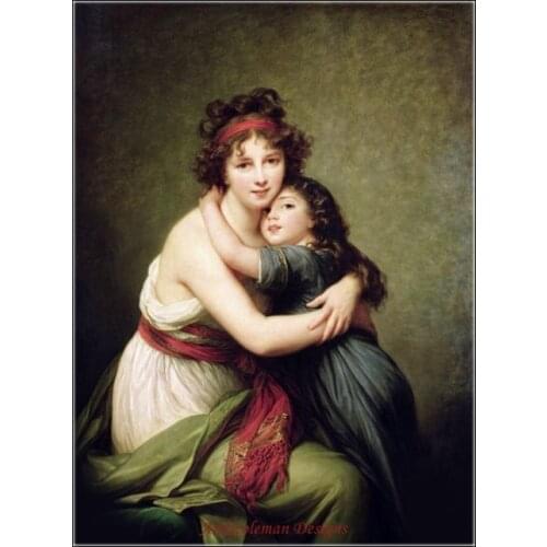 Needlework for embroidery DIY DMC High Quality - Counted Cross Stitch Kits 14 ct Madame Vigee - Lebrun and Her Daughter