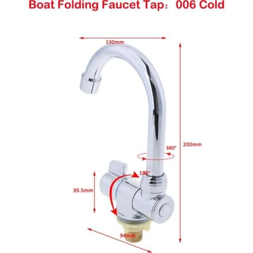 RV Marine Single Cold Tap Sink Water Kitchen 360 Degrees Swivel Spout Wash Faucet #006