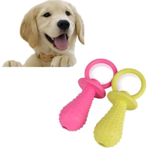 1pc Pet Pacifier Toy Puppy Kitten Teeth Training Toy Dog Cat Chew Toys Rubber Pet Molar Dog Cat Teeth Cleaning Toys Random Color