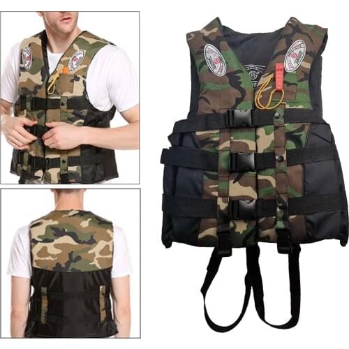 Camouflage Adults Life Vest Ski Buoyancy Aid Fishing Sailing Boating Jacket