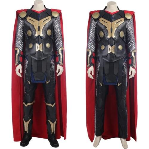 Adult Men Thor 2 God Of Thunder Thor Odinson Cosplay Costume Halloween Outfit Full Props Suit With Boots