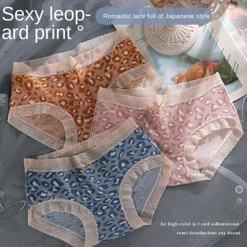 Womens Cotton Underwear Sexy Lace Panties Fashion Floral Bow Briefs High Waist Seamless Comfort Underpants Female Lingerie