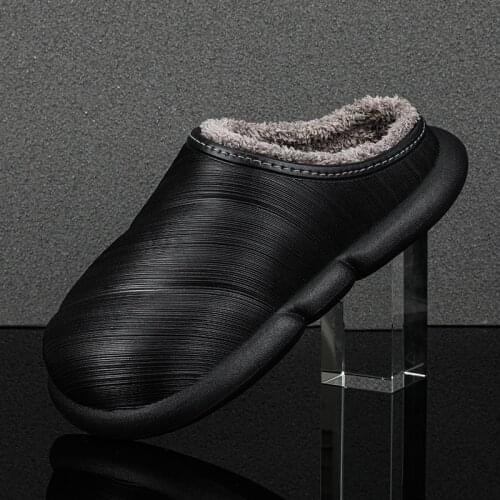 Winter Men Women Slippers Warm Furry Slippers Waterproof Indoor Home Cotton Shoes Fur Slides Casual Plush Winter House Footwear