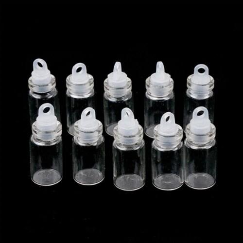 1ML Clear Glass bottle Small Empty Clear Cork Glass Bottles use for Wishing Bottle Sample pot jar For home Decoration wholesale