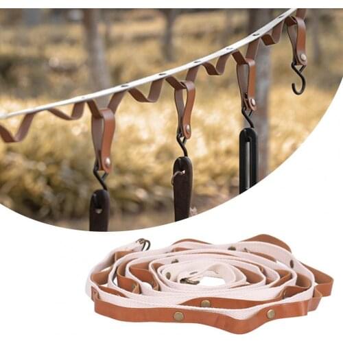 1 pc Outdoor metal lanyard Three kinds of multifunctional artificial leather strong clothesline Camping picnic accessories